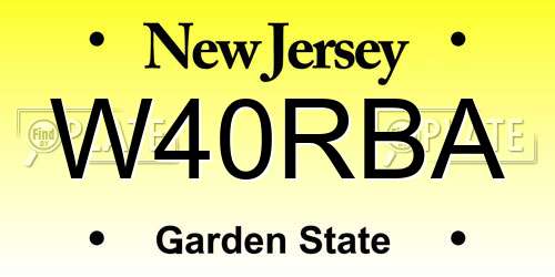 W40RBA New Jersey License Plate
