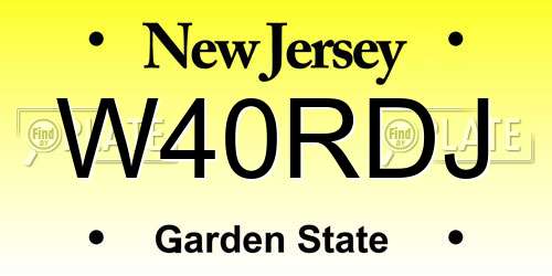 W40RDJ New Jersey License Plate