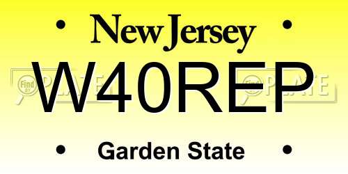W40REP New Jersey License Plate
