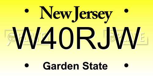 W40RJW New Jersey License Plate