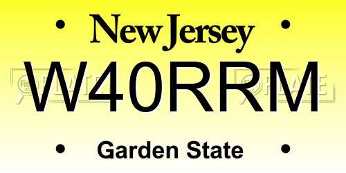 W40RRM New Jersey License Plate