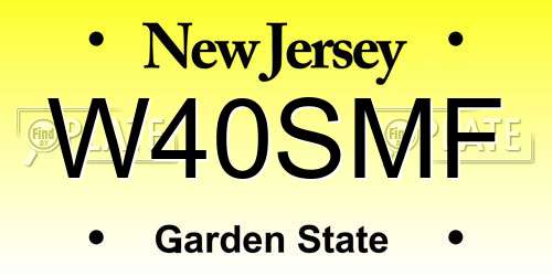 W40SMF New Jersey License Plate