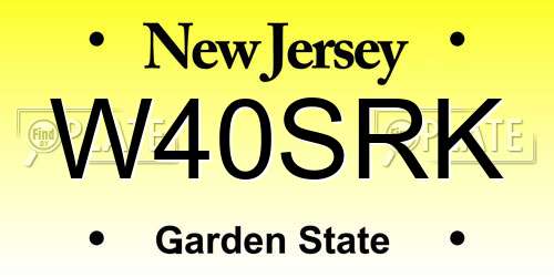 W40SRK New Jersey License Plate