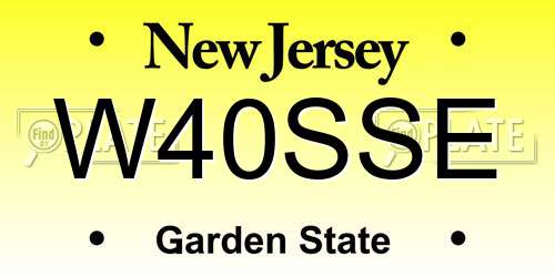 W40SSE New Jersey License Plate