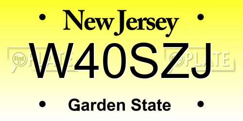 W40SZJ New Jersey License Plate