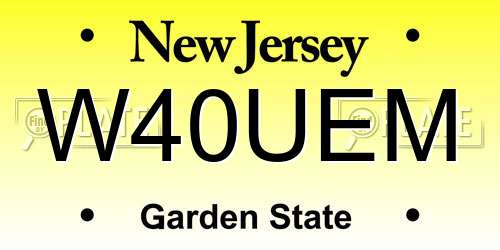 W40UEM New Jersey License Plate