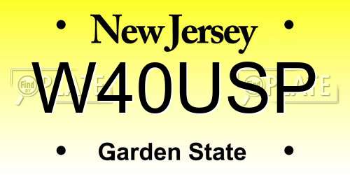 W40USP New Jersey License Plate