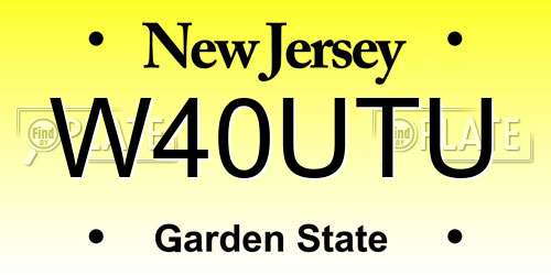 W40UTU New Jersey License Plate