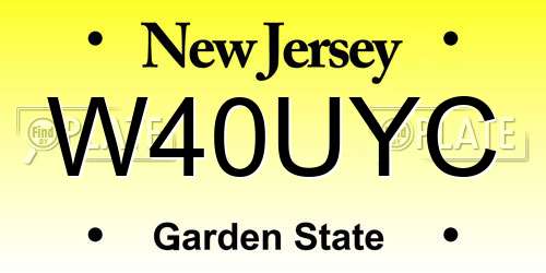 W40UYC New Jersey License Plate
