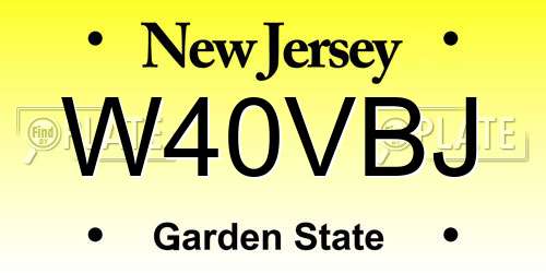 W40VBJ New Jersey License Plate