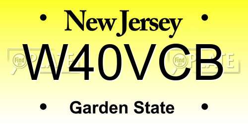 W40VCB New Jersey License Plate