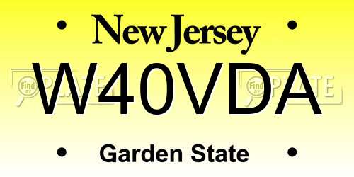 W40VDA New Jersey License Plate