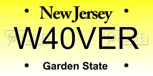 W40VER New Jersey License Plate