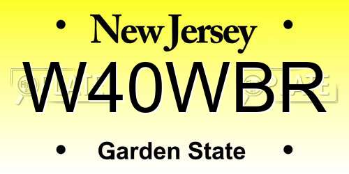W40WBR New Jersey License Plate