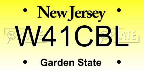 W41CBL New Jersey License Plate