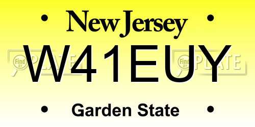 W41EUY New Jersey License Plate