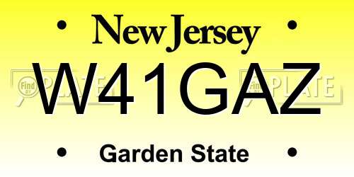W41GAZ New Jersey License Plate