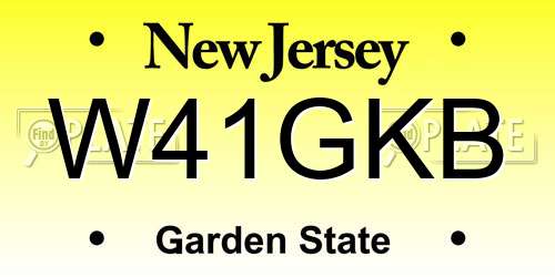 W41GKB New Jersey License Plate