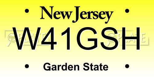 W41GSH New Jersey License Plate