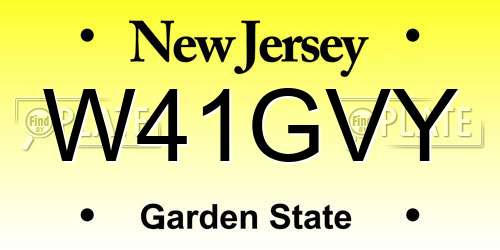W41GVY New Jersey License Plate