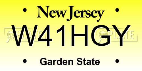 W41HGY New Jersey License Plate