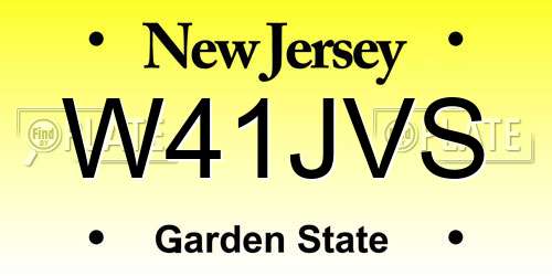W41JVS New Jersey License Plate