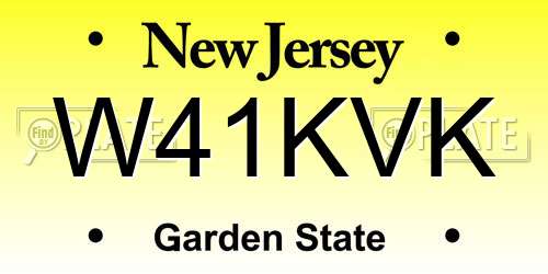 W41KVK New Jersey License Plate