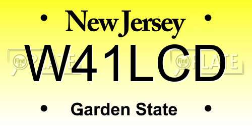 W41LCD New Jersey License Plate