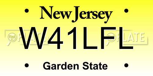 W41LFL New Jersey License Plate