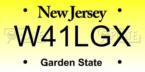 W41LGX New Jersey License Plate