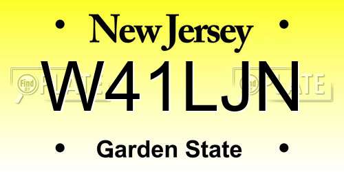 W41LJN New Jersey License Plate