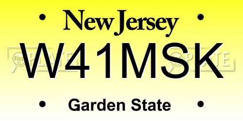 W41MSK New Jersey License Plate