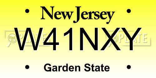 W41NXY New Jersey License Plate