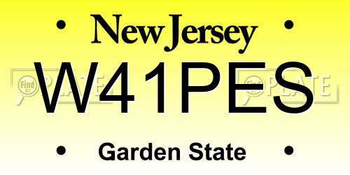 W41PES New Jersey License Plate