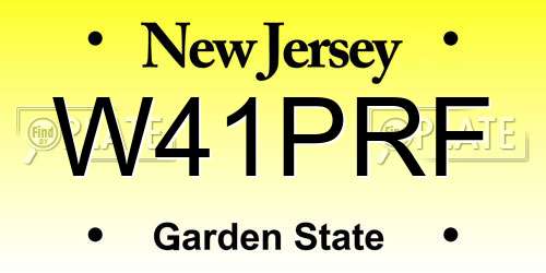 W41PRF New Jersey License Plate
