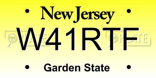 W41RTF New Jersey License Plate