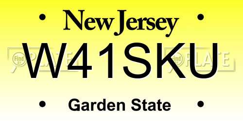 W41SKU New Jersey License Plate