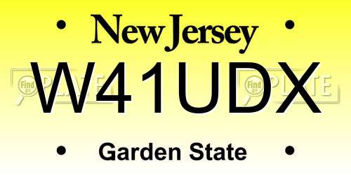 W41UDX New Jersey License Plate