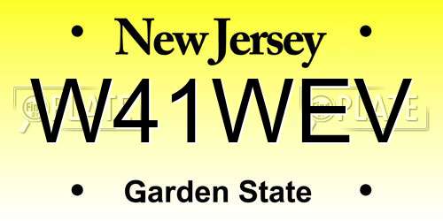 W41WEV New Jersey License Plate