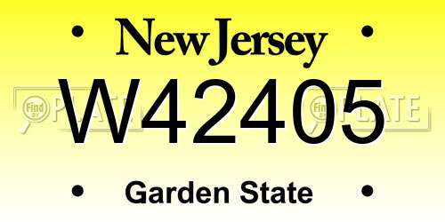 W42405 New Jersey License Plate
