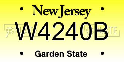 W4240B New Jersey License Plate