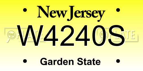 W4240S New Jersey License Plate