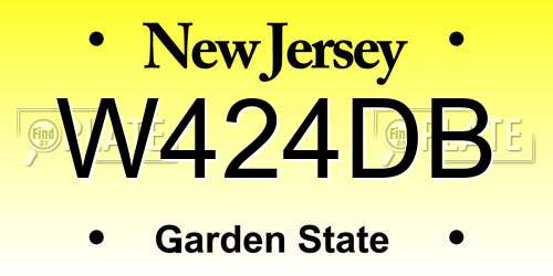 W424DB New Jersey License Plate