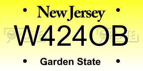 W424OB New Jersey License Plate