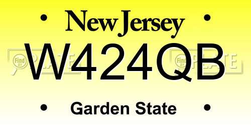 W424QB New Jersey License Plate
