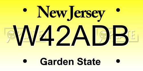 W42ADB New Jersey License Plate