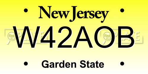 W42AOB New Jersey License Plate