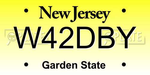 W42DBY New Jersey License Plate