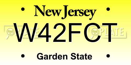 W42FCT New Jersey License Plate