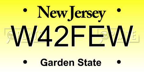 W42FEW New Jersey License Plate